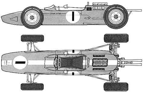1963 Lotus 25 F1 Formula Blueprints Free Outlines