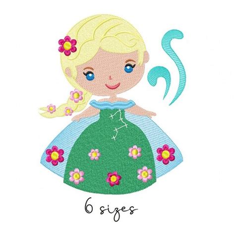 Frozen Princess Anna And Elsa Embroidery Machine Design File Etsy