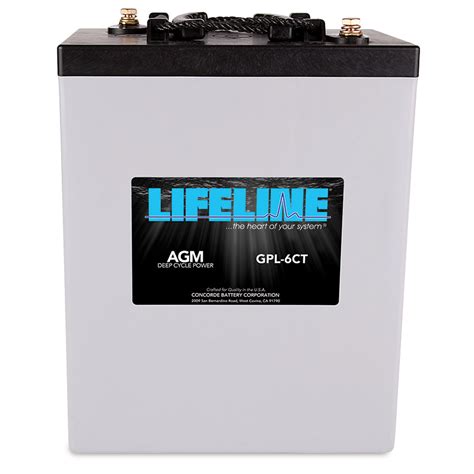 Lifeline Gpl 6ct Marine And Rv Battery 6v 20hr Rate Capacity 300ah