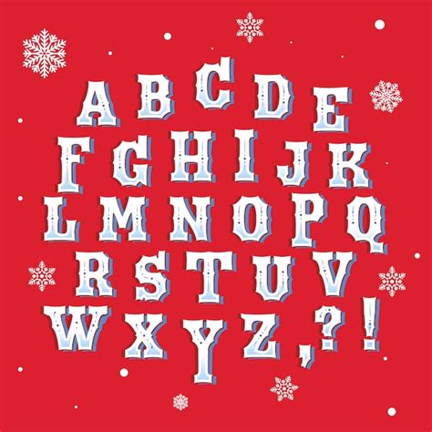 Free Vector Vintage Christmas Alphabet Set