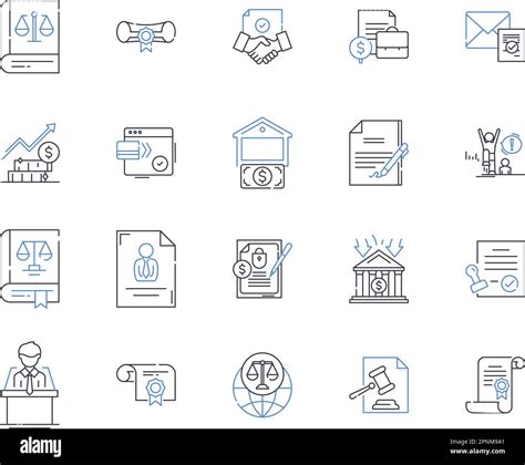 Land Law Line Icons Collection Property Title Ownership Conveyance