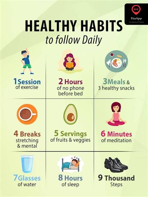 Healthy Habits To Follow Daily Healthy Habits Fitness Habits Health