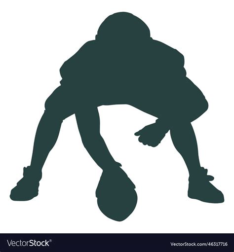 American Football Player Center Silhouette Vector Image