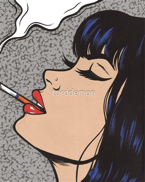 Smoking Comic Pop Art Girl Canvas Prints By Turddemon Redbubble