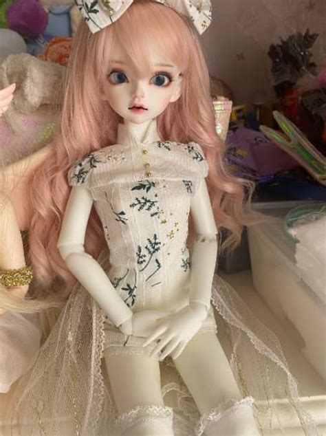 1 4 Resin Girl Bjd Doll Body Full Set With Dress And Wig Etsy