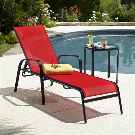 Essential Garden Bartlett Solid Stacking Lounge Red Outdoor Living