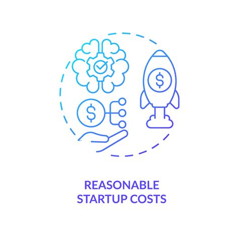 Reasonable Startup Costs Blue Gradient Concept Icon Venture Capital