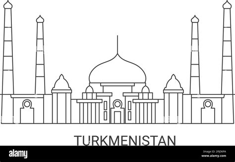 Turkmenistan Travel Landmark Vector Illustration Stock Vector Image