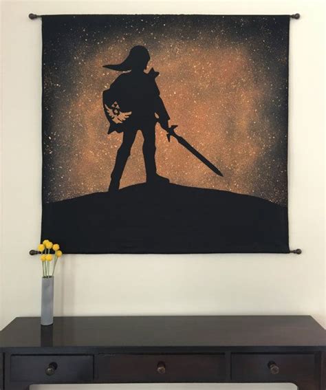 Link Legend Of Zelda Tapestry Hand Painted With By Dapperduckshop