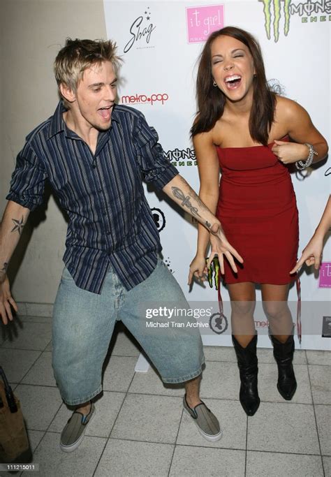 Aaron Carter And Girlfriend Kaci Brown During Aaron And Angel Carters News Photo Getty Images