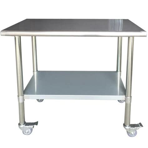 24 X 48 In Stainless Steel Work Table With Casters
