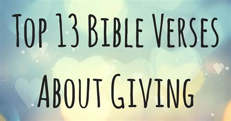 Top 13 Bible Verses About Giving