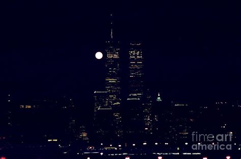 World Trade Center With Moon Four Photograph By Sean Gautreaux Fine