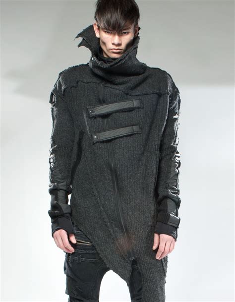 Demobaza Product Cyberpunk Clothes Long Sleeve Tops Men All Black