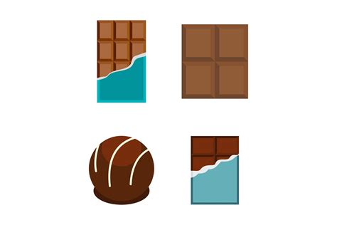Chocolate Icon Set Flat Style 387819 Icons Design Bundles