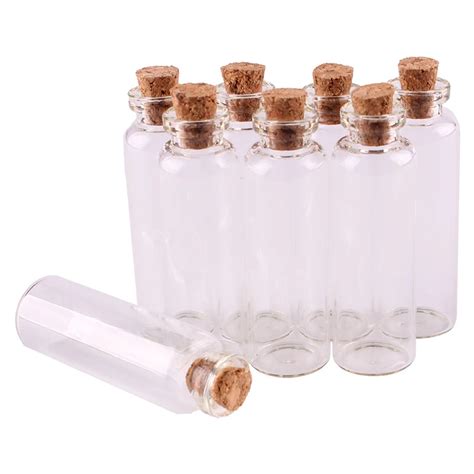 100pcs 16 50 6mm 5ml Mini Glass Wishing Bottles Tiny Jars Vials With Cork Stopper Pendant Crafts