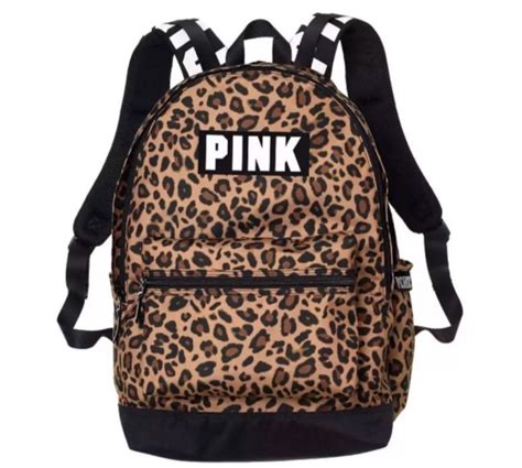 Nwt Victorias Secret Pink Durable Campus Backpack ~ Leopard Print