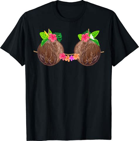 Hawaiian Flowers Coconut Bra Easy Halloween Costume T Shirt Uk Fashion