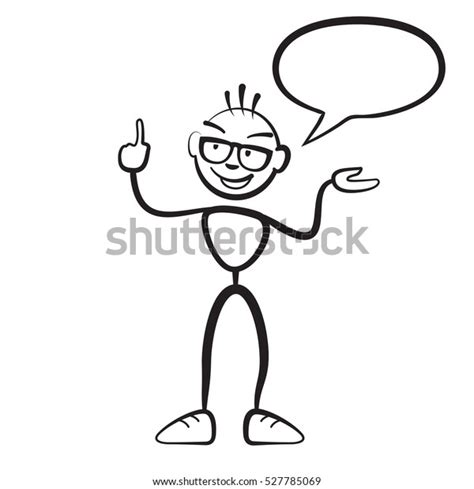 Stick Figure Man Persona Speech Bubble Vector De Stock Libre De