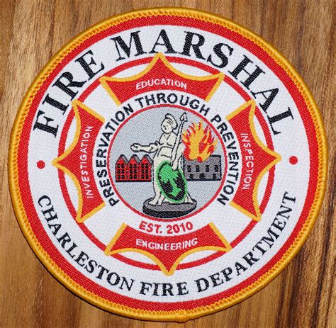 Charleston Fire Department Fire Marshals Patch Designed By Adam Hurst