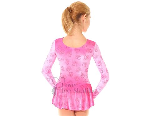 Pink Ice Skating Dress With Glitter Hearts Love Ice Skating
