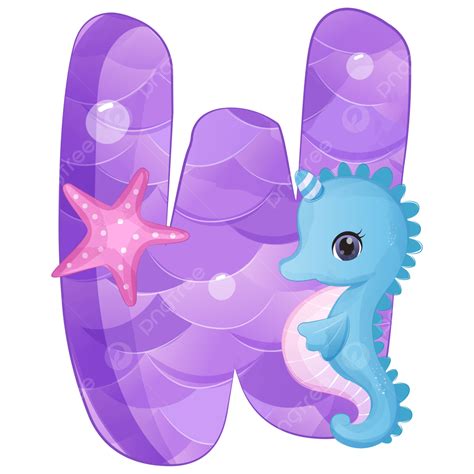 Mermaid Watercolor Vector Hd Images Cute Mermaid Alphabets In