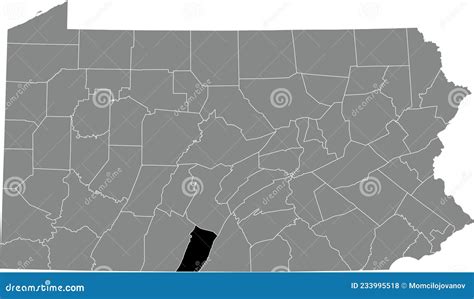 Location Map Of The Fulton County Of Pennsylvania Usa Stock Vector