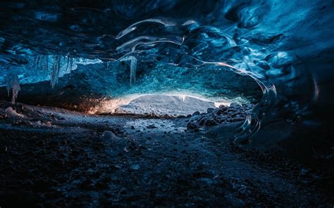 Download Wallpaper 1440x900 Cave Ice Stones Frozen Glacier