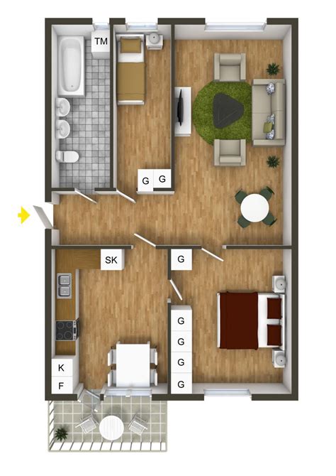 Simple Two Bedroom House Floor Plans Floorplans Click
