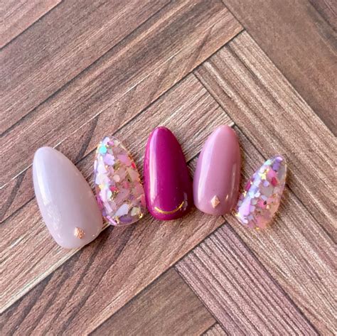 Pink Press On Nails Pink Stick On Nails Beach Nails Etsy