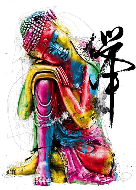 Buddha Colourful Abstract Print Art Pictures Canvas Wall Art Prints