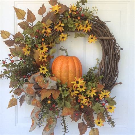 Fall Wreaths Pumpkin Wreath Front Door Decor By