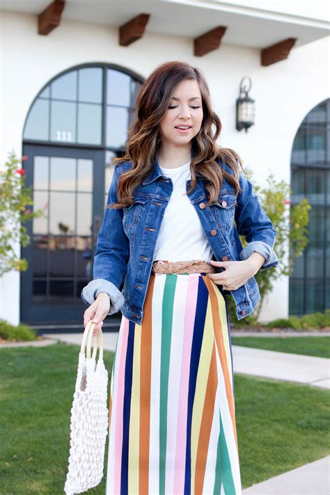 Multi Color Striped Skirt Outfit