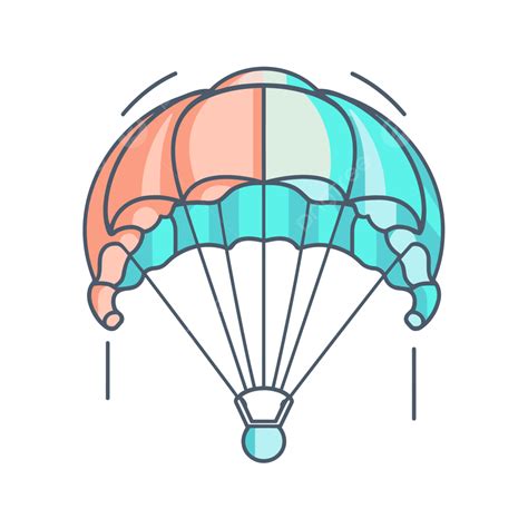 Colorful Linear Parachutes And Suns Vector Icon Parachute Lineal Icon