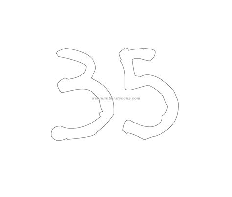Free Rustic 35 Number Stencil