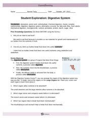 You could buy lead student exploration digestive system answers or get it as soon as feasible. Homework - DigestiveSystemSE - Name Bonnie Tang Date ...