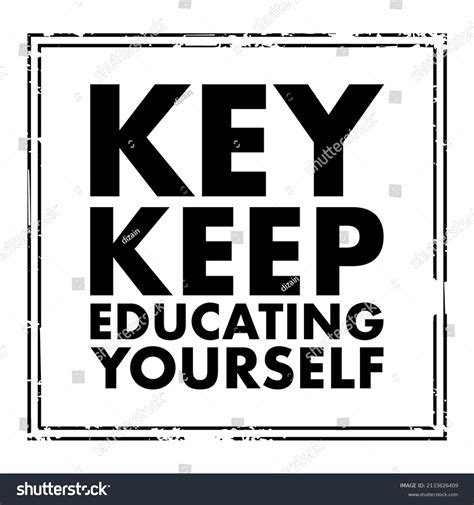 Key Keep Educating Yourself Acronym Text Stock Vector Royalty Free