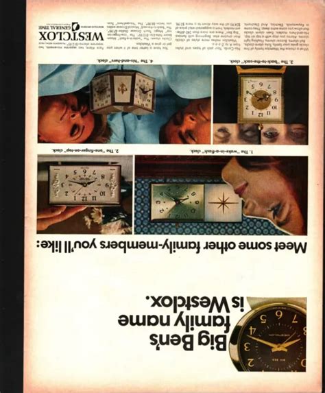 Vintage 1967 Westclox Alarm Clocks Genuine Magazine Advertisement Print