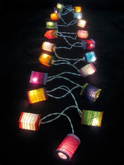 20 Colourful Mini Chinese Led String Paper Lanterns Lights Home Mood