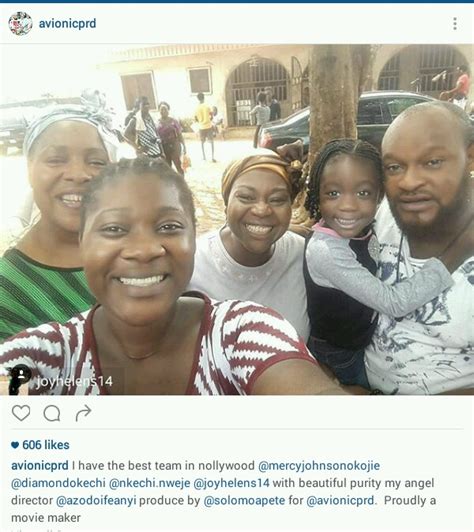 mercy johnson s daughter purity visits her on set takes selfies with co actors celebrities