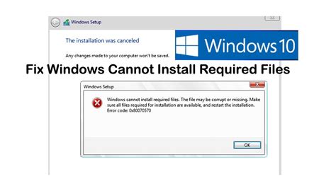 Windows Cannot Install Required Files 0x80070570 How To Fix Media