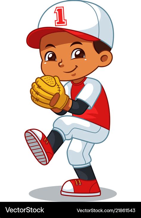 Baseball Pitcher Boy Ready To Throw Royalty Free Vector