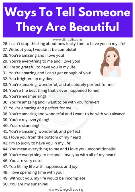 100 Gorgeous Ways To Tell Someone They Are Beautiful EngDic