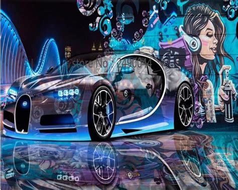 Oke simak saja vidioo berikut. Beibehang Custom 3D Wallpaper Street Graffiti Sports Car ...