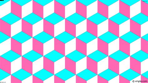 Wallpaper Blue 3d Cubes Pink White 00ffff Ff69b4 Ffffff 225° 162px