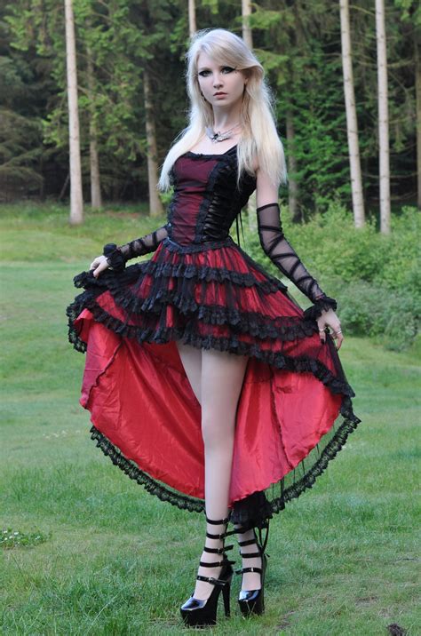 Romantic Goth Stock By Mariaamanda On Deviantart Red Gothic Dress Gothic Fashion Gothic Dress