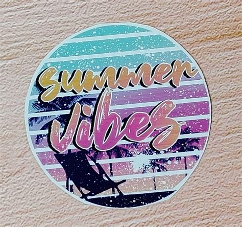 Summer Vibes Sticker Summer Vinyl Sticker Beach Vinyl Etsy