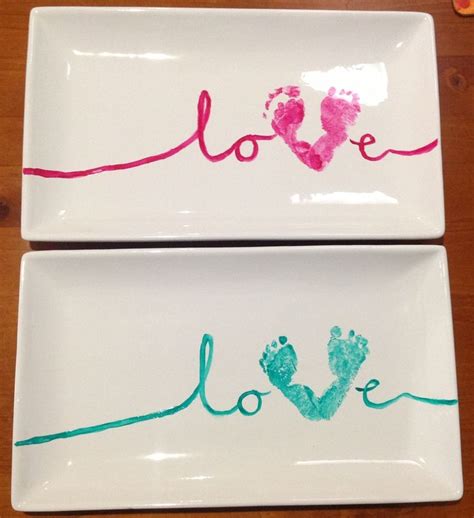 Love Baby Footprint Craft Idea T For Mum Buy Platter