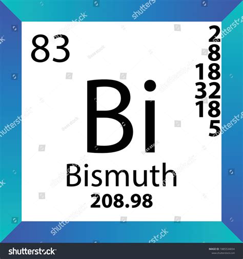Bi Bismuth Chemical Element Periodic Table Stock Vector Royalty Free