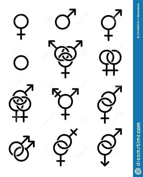Set Of Gender Symbols Sexual Identity Icons Stock Vector